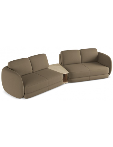 Kiana 4-personers modulsofa i bouclé B310 cm - Brun