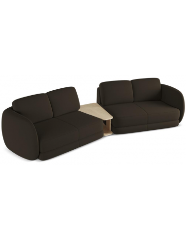 Kiana 4-personers modulsofa i bouclé B310 cm - Chokoladebrun