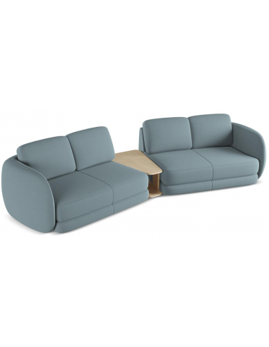 Kiana 4-personers modulsofa i bouclé B310 cm - Jeansblå