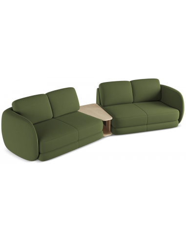 Kiana 4-personers modulsofa i bouclé B310 cm - Olivengrøn