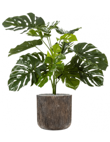 Sammenplantning med krukke og kunstig Monstera Deliciosa plante H121 cm