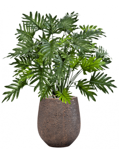 Sammenplantning med krukke og kunstig Philodendron plante H110 cm