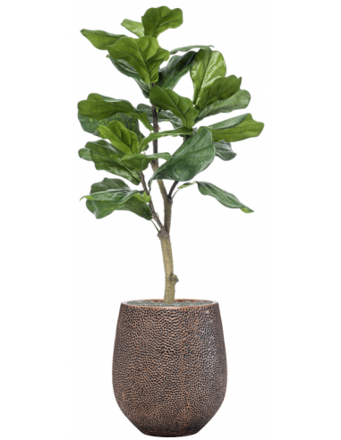 Sammenplantning med krukke og kunstig Ficus Lyrata plante H130 cm