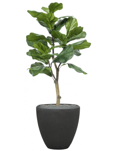 Sammenplantning med krukke og kunstig Ficus Lyrata plante H128 cm