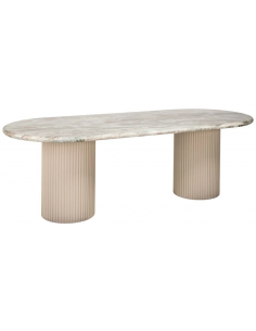 Ovalt spisebord marmor