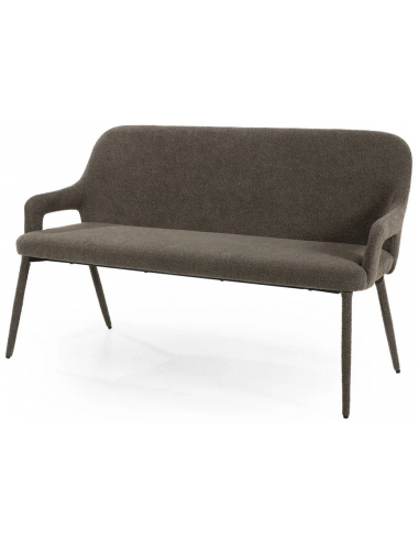 Fika bænk i metal og polyester B140 cm - Brun