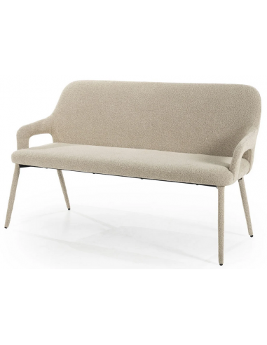 Fika bænk i metal og polyester B140 cm - Taupe