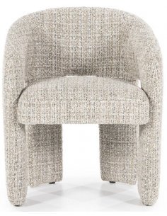 spisebordsstol med armlæn stof beige 2