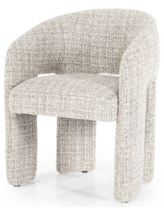 spisebordsstol med armlæn stof beige