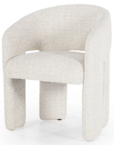 spisebordsstol med armlæn stof beige