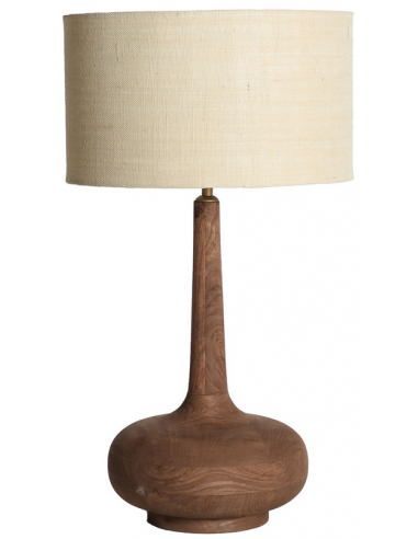 Bordlampe i mangotræ og jute H73 cm -...