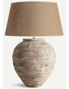 Bordlampe i keramik og jute...