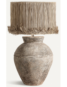 Bordlampe i keramik og jute...
