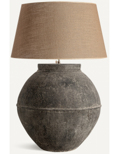 Bordlampe i terracotta og...