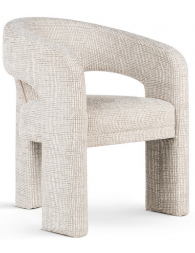 Macao spisebordsstol i bøgetræ og chenille H82 cm - Beige