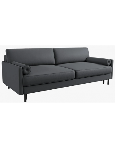 Scott sovesofa i metal og polyester B212 cm - Sort/Mørkegrå