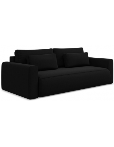 Kapua sovesofa i velour B238 cm - Sort