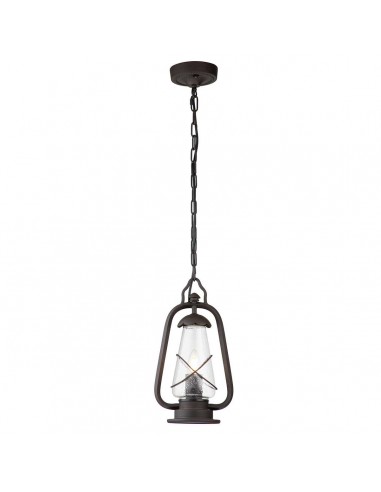 Miners Udendørs loftlampe i stål og glas Ø20 cm 1 x E27 - Antik bronze/Klar med dråbeeffekt