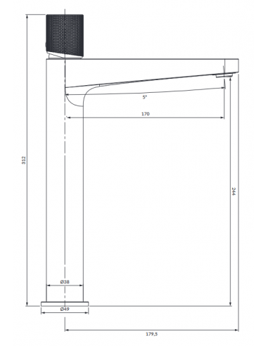 CONTOUR Armatur til håndvask H31 cm -...