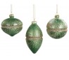 Dekorativ julekugle i glas Ø8 cm assorteret - Grøn