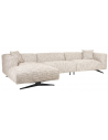 Hoxton venstrevendt chaiselongsofa i metal og polyester 340 x 176 cm - Sort/Meleret natur