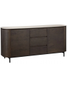 Ritz sideboard i egetræsfinér og keramik B179,5 cm - Brun/Travertin