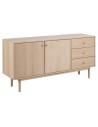 Ston sideboard i mdf og egetræsfinér B160 cm - Hvidpigmenteret eg