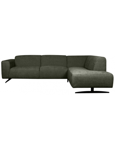 Rodano højrevendt chaiselongsofa i metal og polyester 278 x 210 cm - Sort/Mørkegrøn