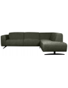 Rodano højrevendt chaiselongsofa i metal og polyester 278 x 210 cm - Sort/Mørkegrøn