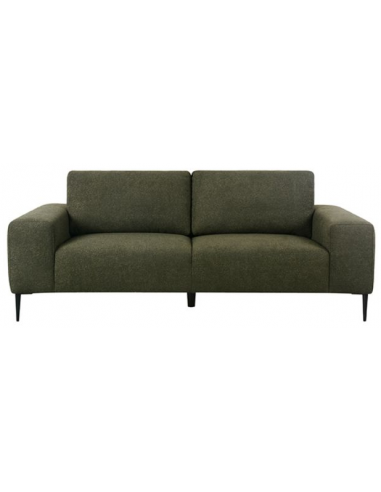 Ferraro 3-personers sofa i metal og bouclé polyester 212 x 88 cm - Sort/Mørkegrøn