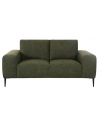 Ferraro 2-personers sofa i metal og bouclé polyester 172 x 88 cm - Sort/Mørkegrøn