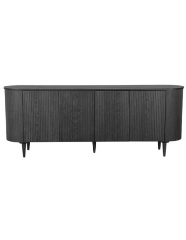 Olivia Sideboard i egetræ og egetræsfinér B220 cm - Sort