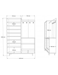 Garderobe i metal og... 2