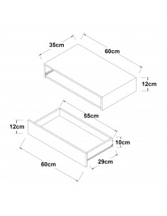 Maki væghængt sengebord i... 2