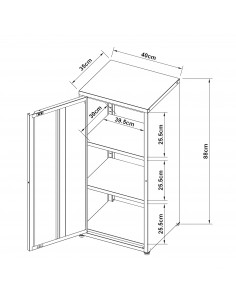 Burlov skab i stål 88 x 40... 2