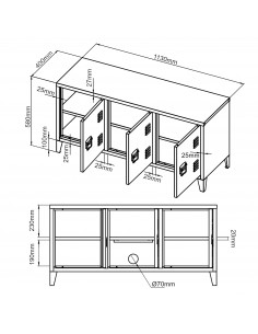 Kot tvbord i stål 58 x 113... 2