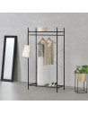 Garderobe stativ i metal 150 x 80 x 40 cm - Mat sort