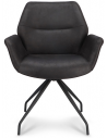 Victor rotérbar spisebordsstol i microlæder H83 cm - Sort/Vintage sort