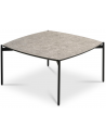 Malt sofabord i metal og HPL H50 x B80 x D80 cm - Sort/Beige terrazzo