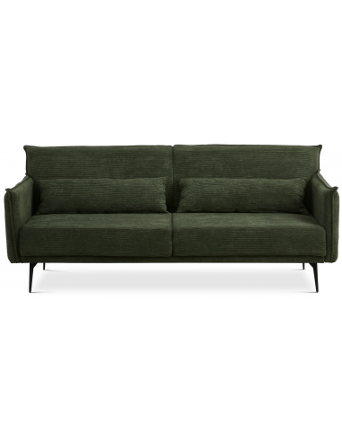 Hunter sovesofa i corduroy og metal 207 x 86 cm - Sort/Mosgrøn