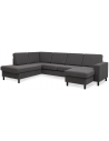 Panset U-sofa i polyester B295 x D197 cm - Sort/Antracit