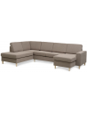 Panset U-sofa i polyester B295 x D197 cm - Natur/Lysebrun