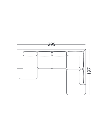 Panset U-sofa i polyester B295 x D197...