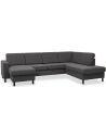 Panset U-sofa i polyester B295 x D197 cm - Sort/Antracit