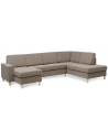 Panset U-sofa i polyester B295 x D197 cm - Natur/Lysebrun