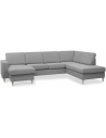 Panset U-sofa i polyester B295 x D197 cm - Natur/Grå