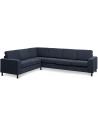 Panset hjørnesofa i polyester B295 x D230 cm - Sort/Blå