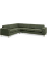 Panset hjørnesofa i polyester B295 x D230 cm - Natur/Mosgrøn