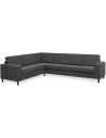 Panset hjørnesofa i polyester B295 x D230 cm - Sort/Antracit