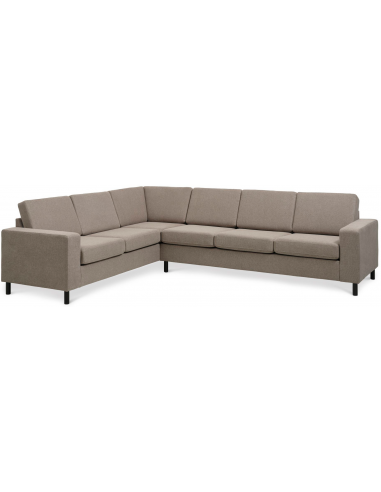 Panset hjørnesofa i polyester B295 x D230 cm - Sort/Lysebrun